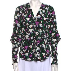 Veronica Beard Floral v-neck blouse